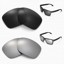 New Walleva Black + Titanium Polarized Replacement Lenses For Oakley Holbrook Sunglasses